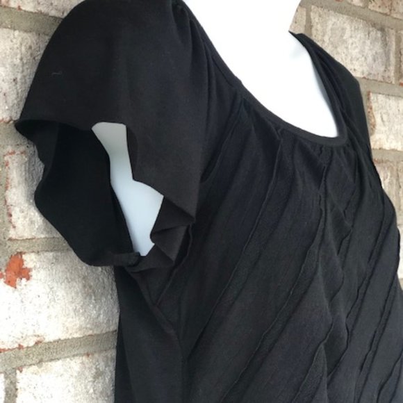 AB STUDIO DIAGONAL TIERED RUFFLED BLACK TOP - Picture 6 of 15